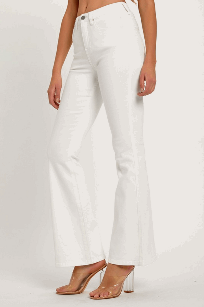 SALE-Risen-High-Rise Wide Flare Jeans-White