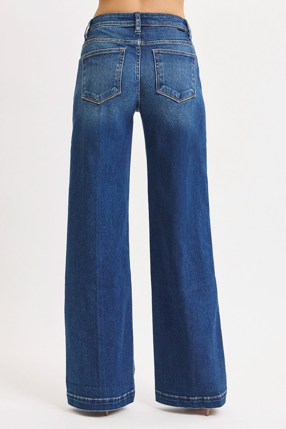 Risen High Rise Wide Leg Jeans Back