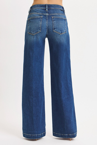 Risen High Rise Wide Leg Jeans Back