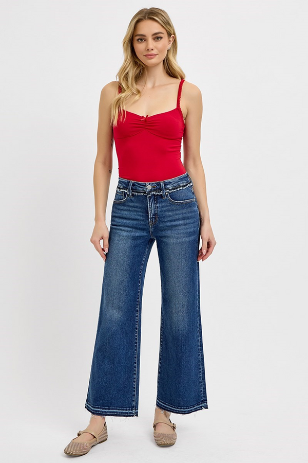 Risen Ankle Hem Dark Jeans Simply Dixie