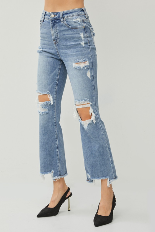 Risen Jeans-High Rise Ankle Flare-Medium