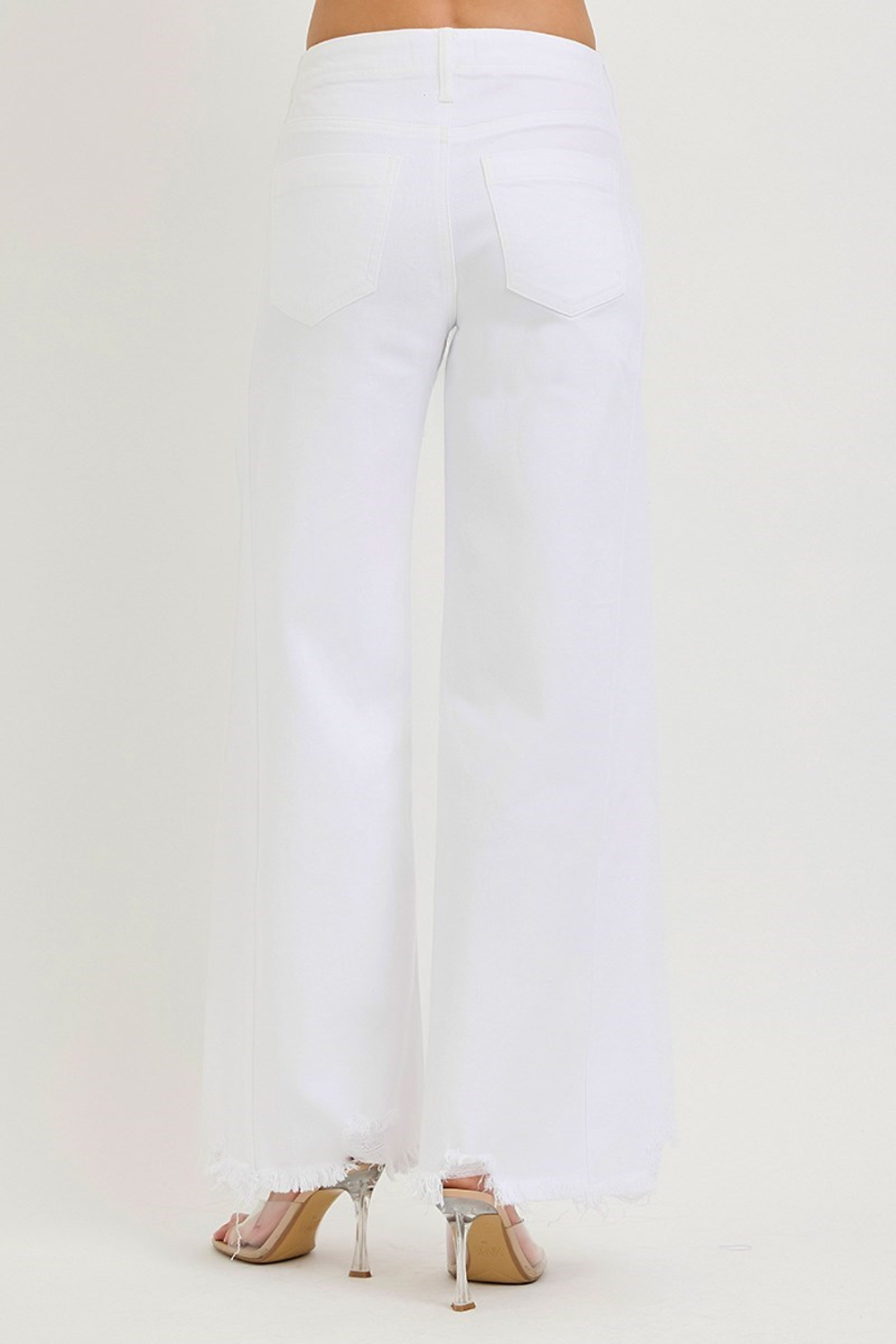 Risen White Palazzo Jeans Back