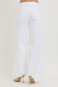Risen White Palazzo Jeans Back