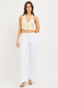 Risen White Palazzo Jeans Full