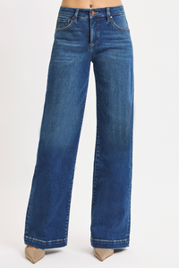 Risen High Rise Wide Leg Jeans