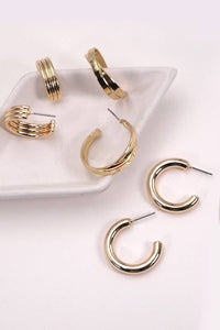 Set of 3 Gold Hoops