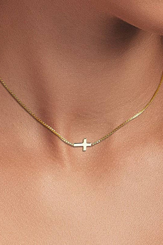 Sideways Cross Necklace