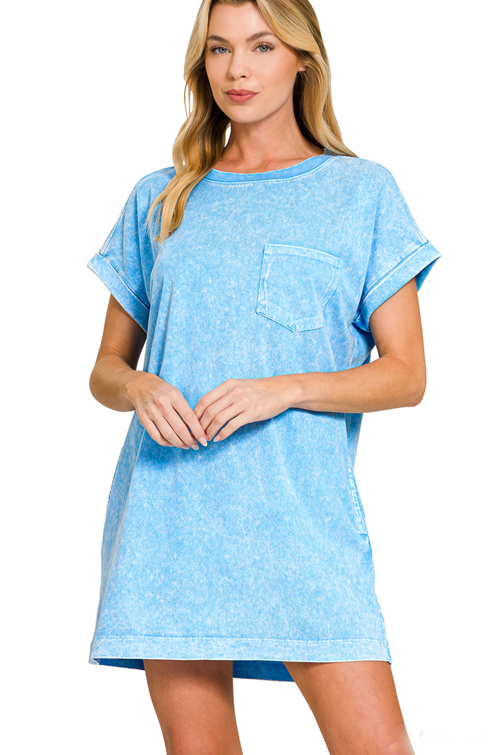 Zenana-Premium Cotton Washed T-Shirt Dress