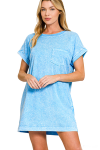 Zenana-Premium Cotton Washed T-Shirt Dress