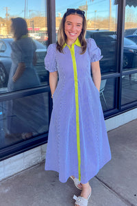 Entro Striped Maxi Dress With Colorful Trim