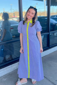 Trim And Proper Maxi Dress-Chartreuse - Simply Dixie Boutique