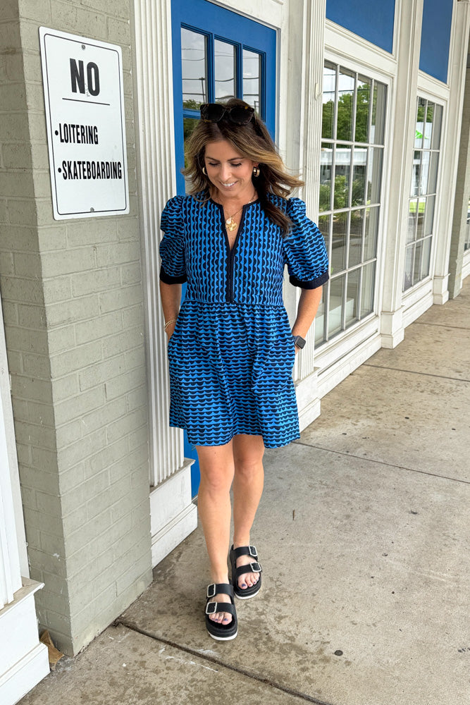Scalloped Polo Dress / Sサイズ　Baby Blue Girls 8-16 Archive Track Logo Short Sleeve Polo Dress
