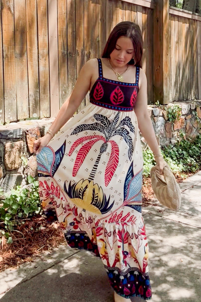 SundayUp Tropical Print Maxi Dress