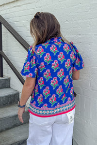 TCEC Blue Floral Top Back