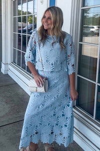 Destined For Beauty Maxi Skirt Set-Baby Blue