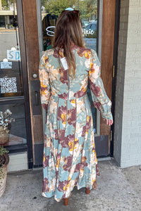 SALE-The Eddie Floral Print Mock Neck Top-Sage