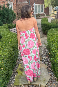 TCEC Pink Floral Maxi Dress Back