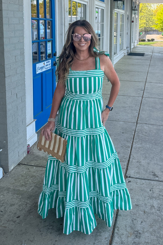 green striped dress outfit Trendy Green Stripe Mini Dress | Cute Women's Dresses