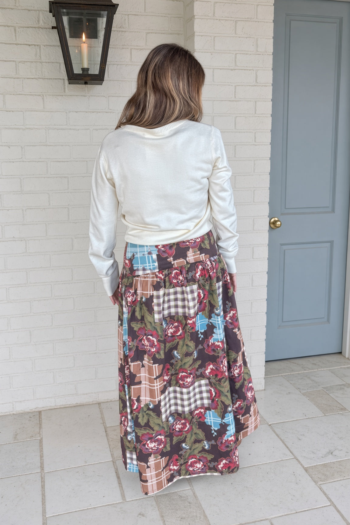TCEC Patchwork Maxi Skirt back