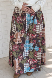 TCEC Patchwork Maxi Skirt close up