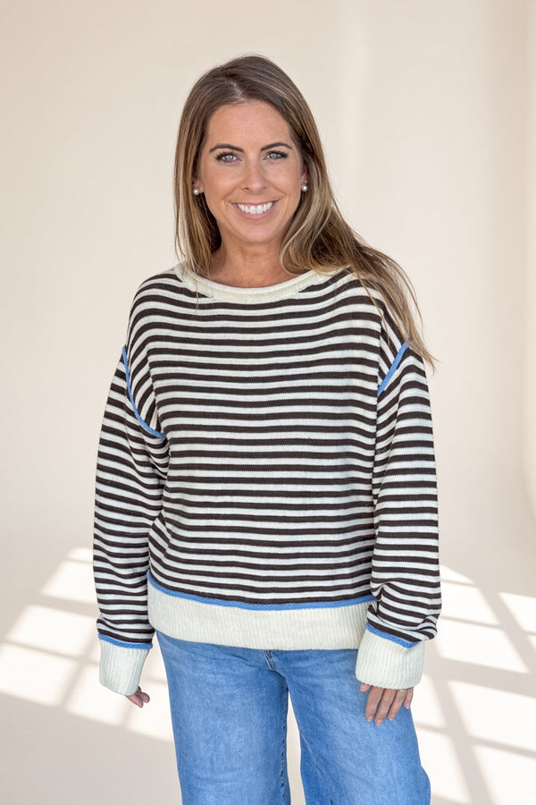 TCEC Striped Sweater Cream and Black