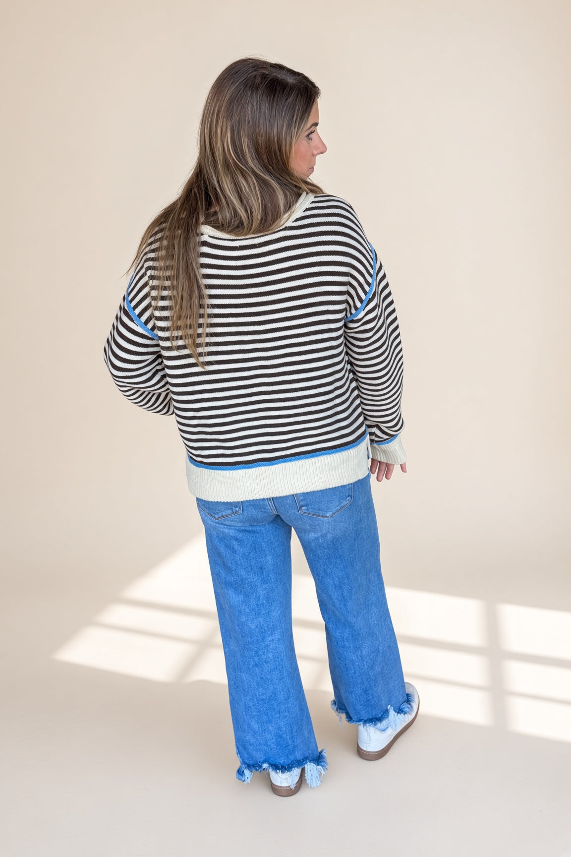 TCEC Striped Sweater Cream and Black Back