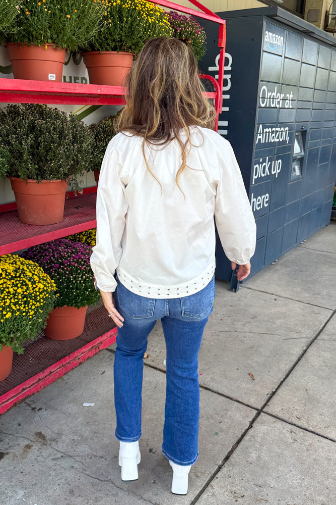 TCEC White Top with Silver Studs Back