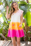 THML-Ombre Tie Dye Dress-Pink
