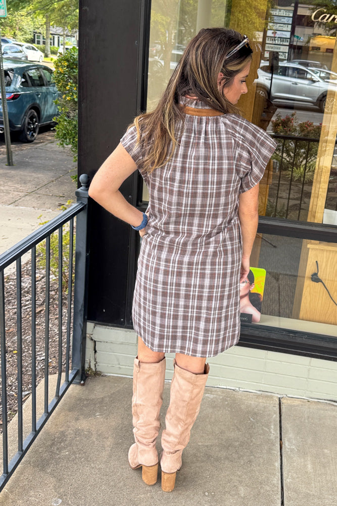 THML Plaid Dress Back