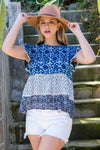 THML-Multi Print Tiered Top-Blue