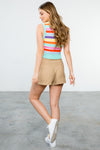 THML-Multi Color Stripe Knit Top-Aqua