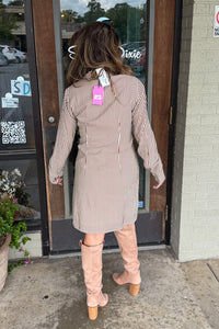 THML Long SLeeve Striped Dress Brown back