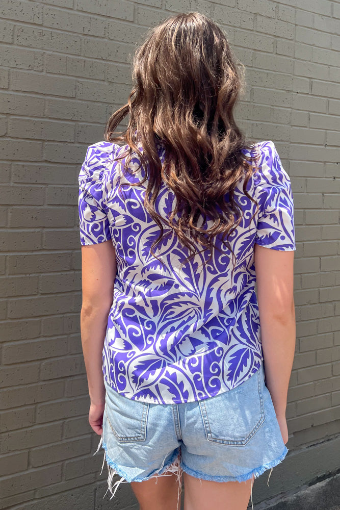 THML Purple Poplin Top Back