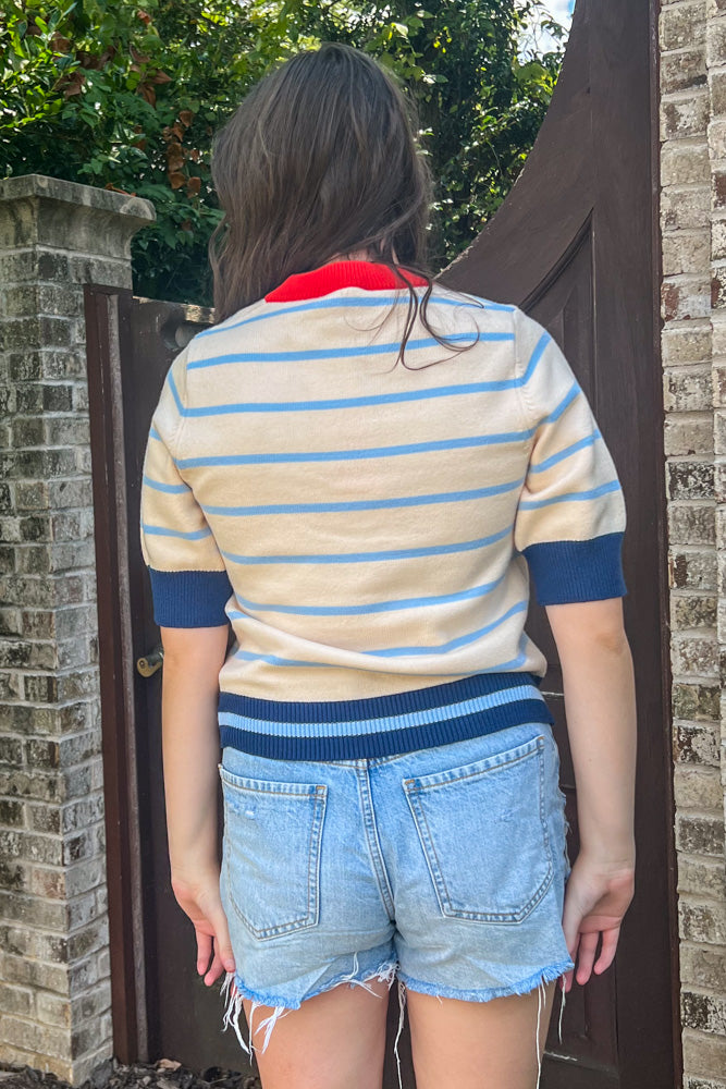 THML Colorblock Short Sleeve Sweater Back