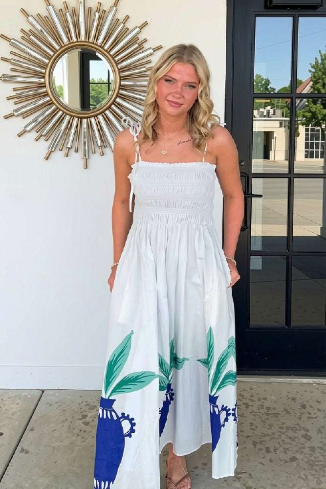 Tropical Print Maxi Dress
