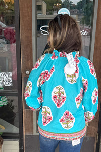 Entro Aqua Floral Top Back