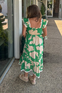 Umgee Green Maxi Dress Back