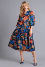 Caught A Glimpse Dress-Black Mix