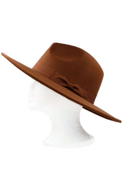 Bow Band Faux Wool Fedora Hat