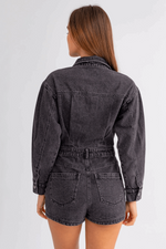 My Best Self Romper-Black Denim