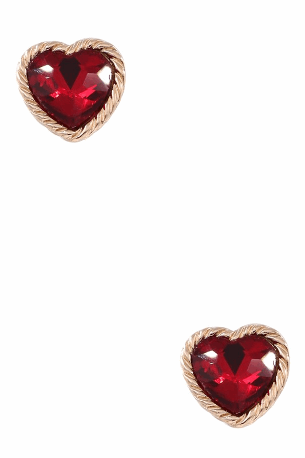 Metal Braided Rope Twist Heart Studs