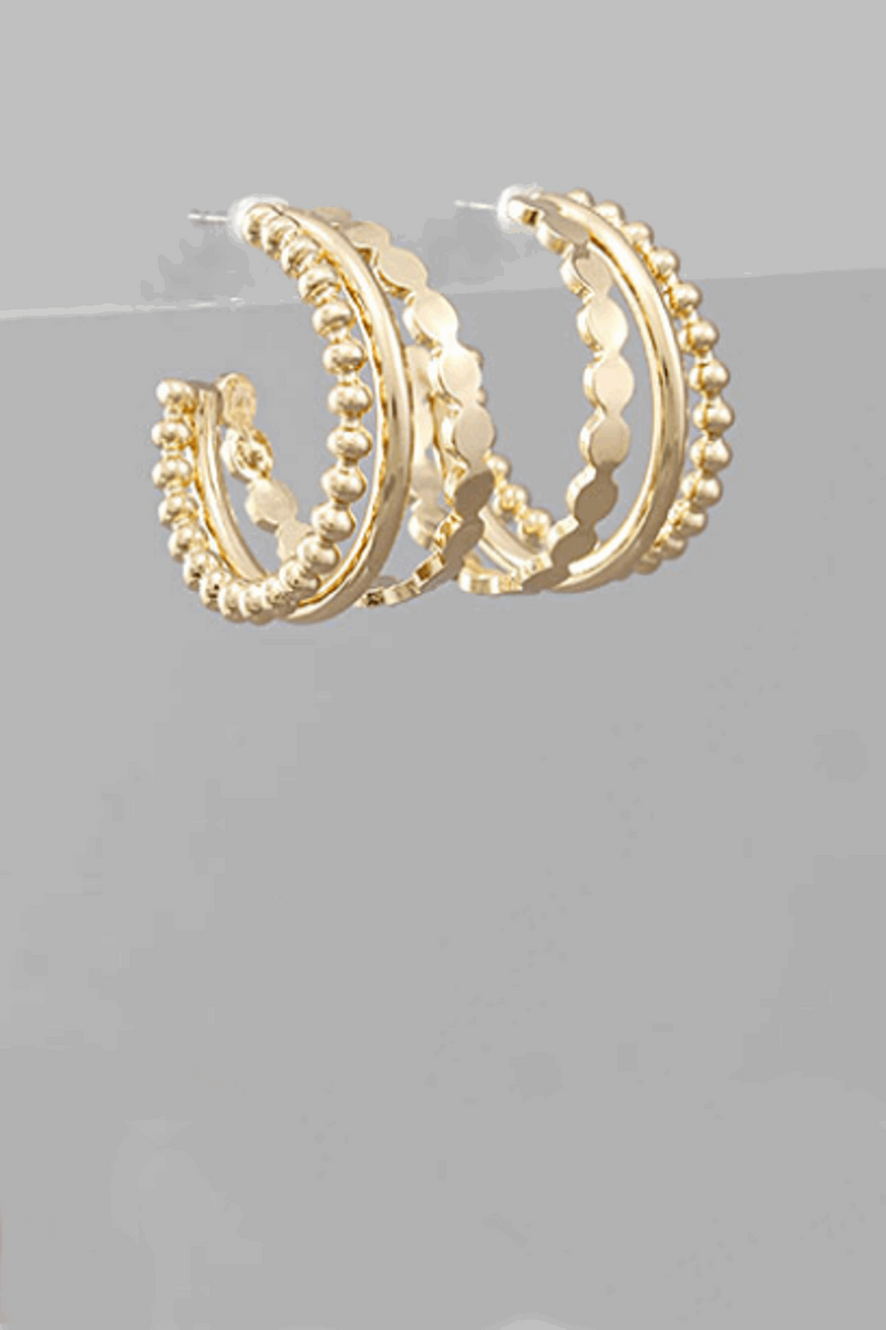 3 Layer Hoops-Gold
