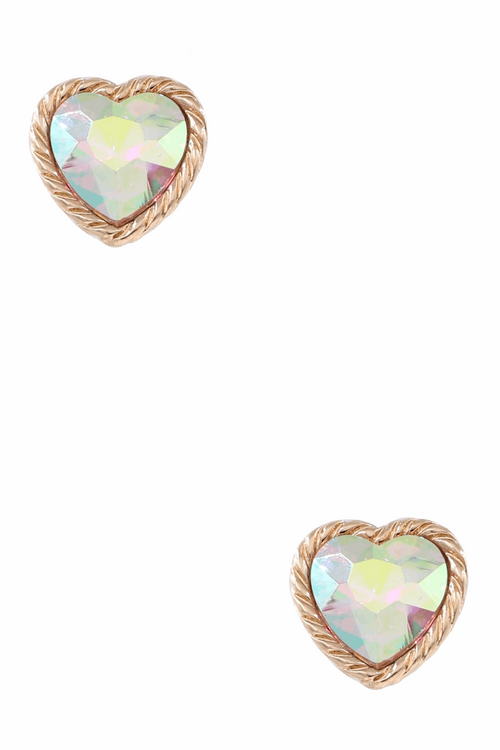 Metal Braided Rope Twist Heart Studs