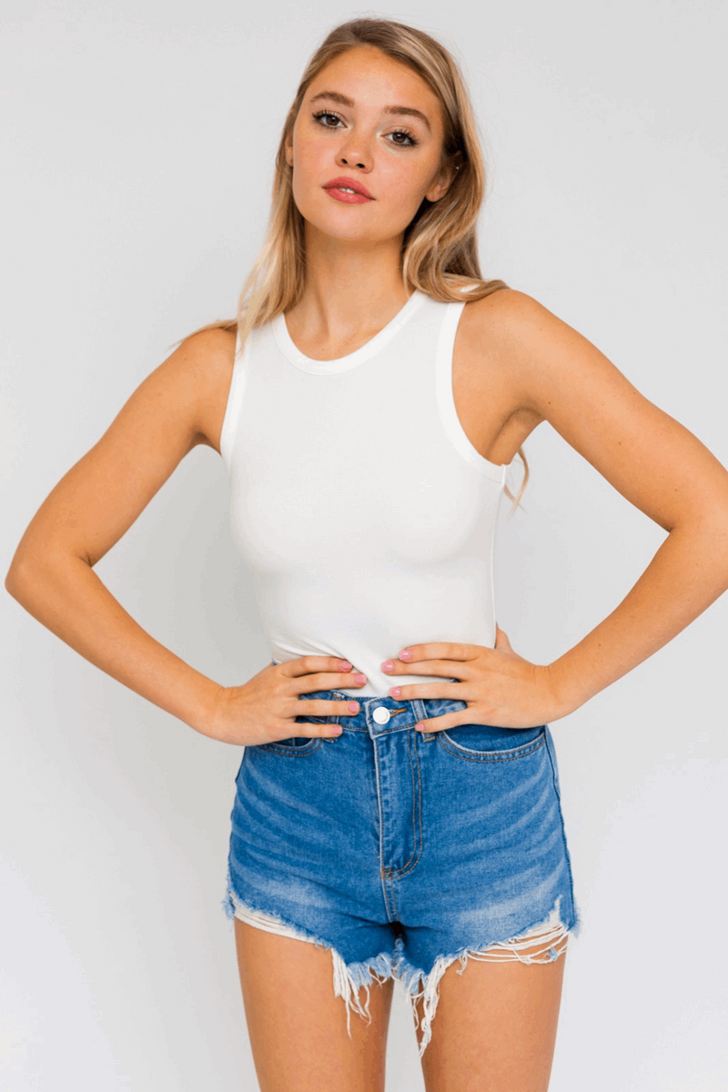 Back To The Basics Bodysuit-White