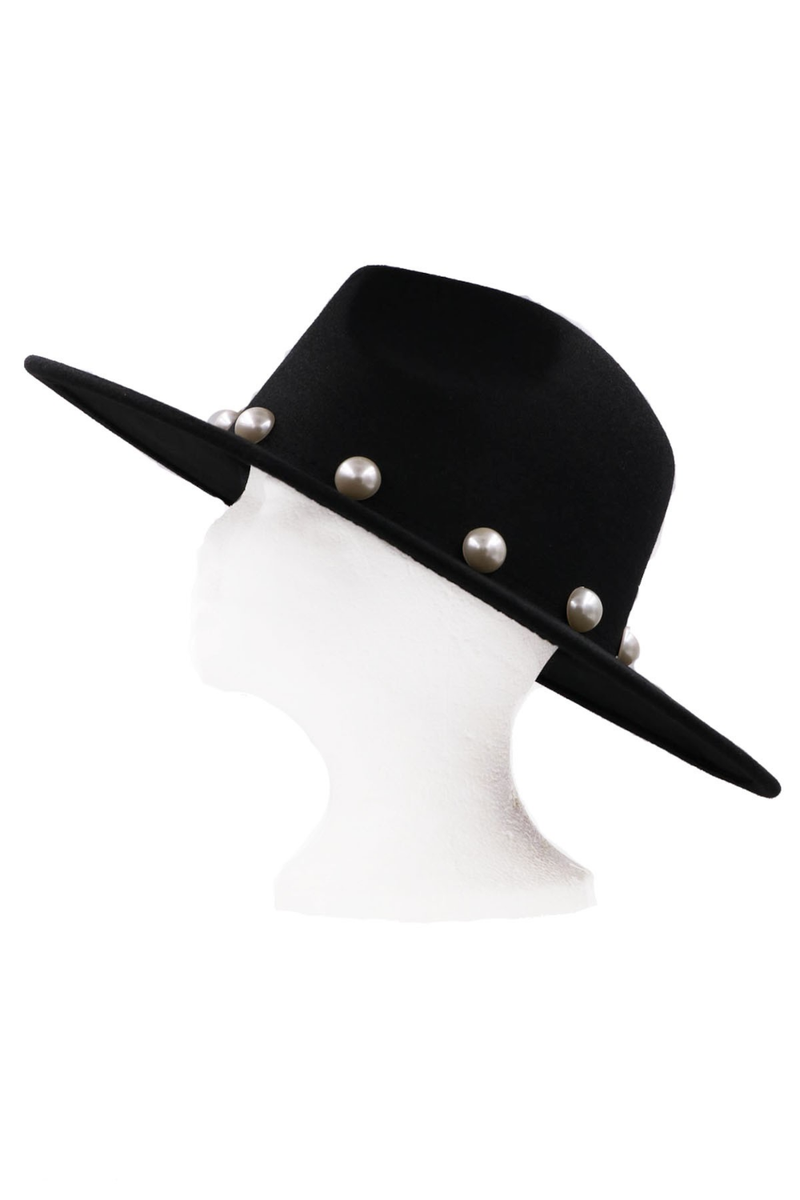 Cream Pearl Fedora Hat