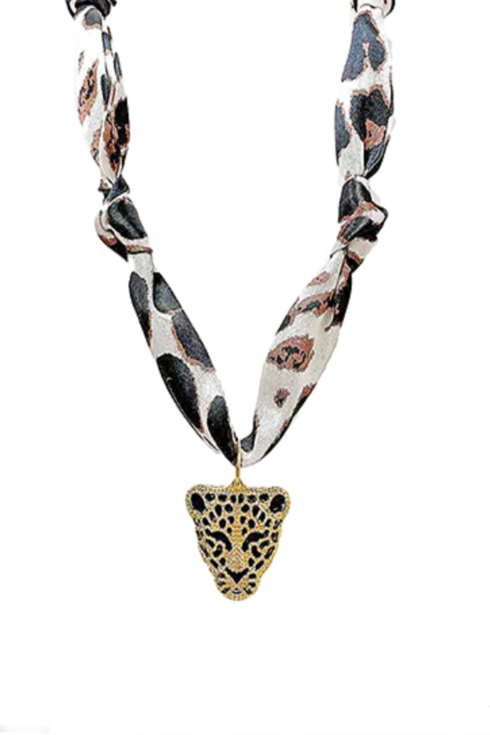 Jaguar Pendant Scarf Necklace