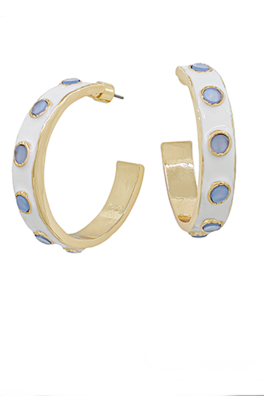 Stationed Round Resin Epoxy Hoops-White/Blue