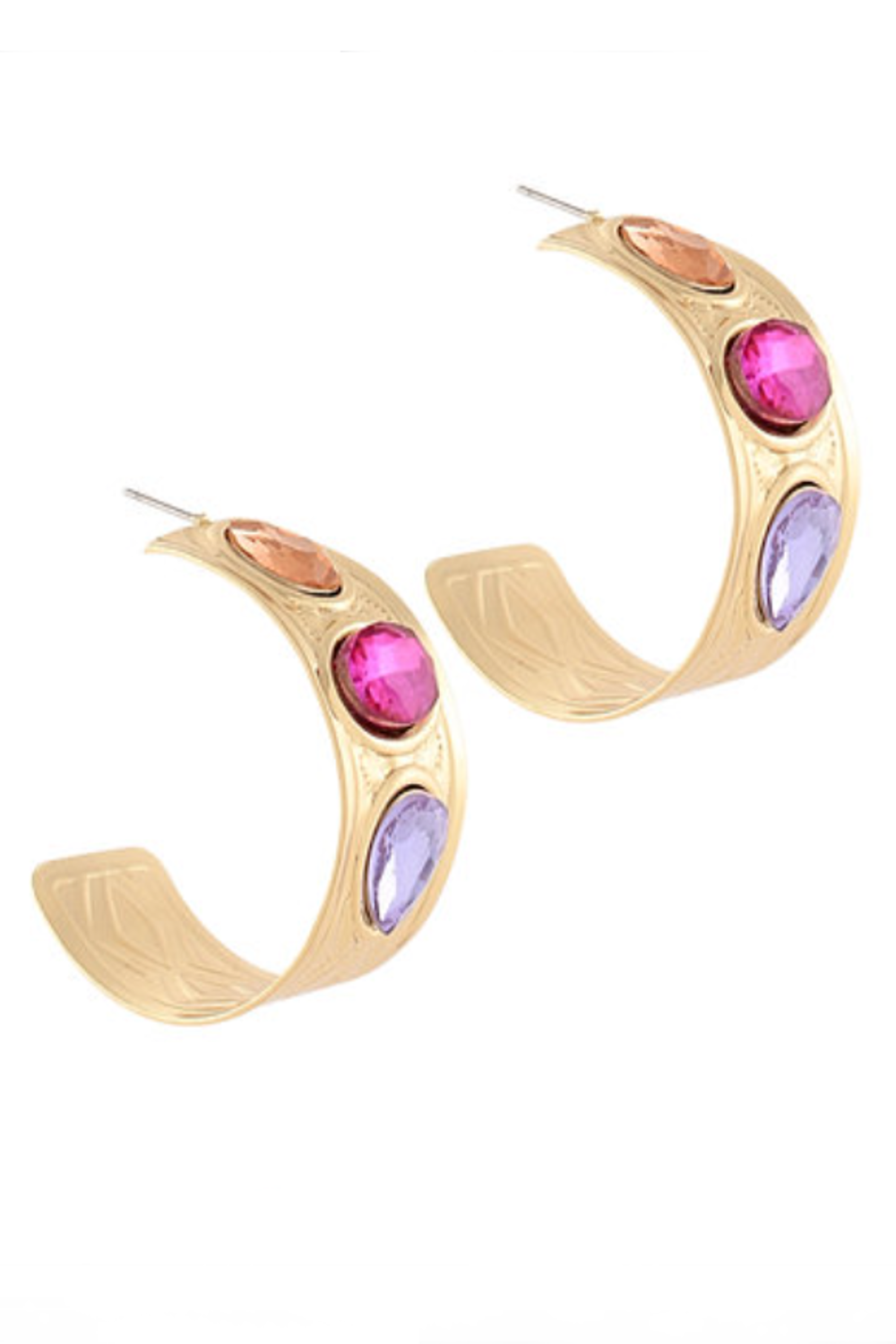 Stationed Glass Hoops-Pink
