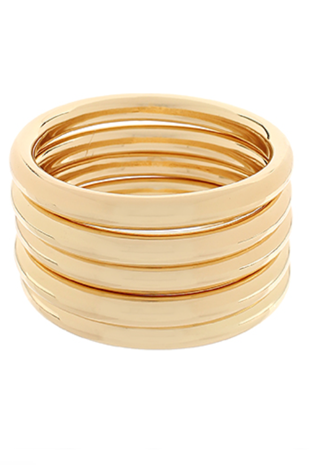 5 Row Tinck Metal Stackable Bracelet-Gold