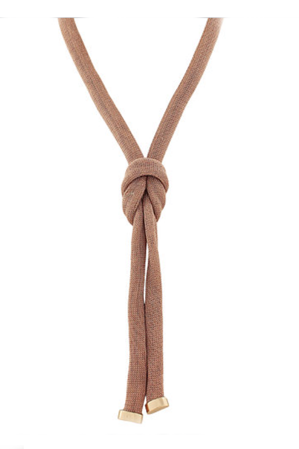 Knotted Metallic Mesh Necklace-Rose Gold